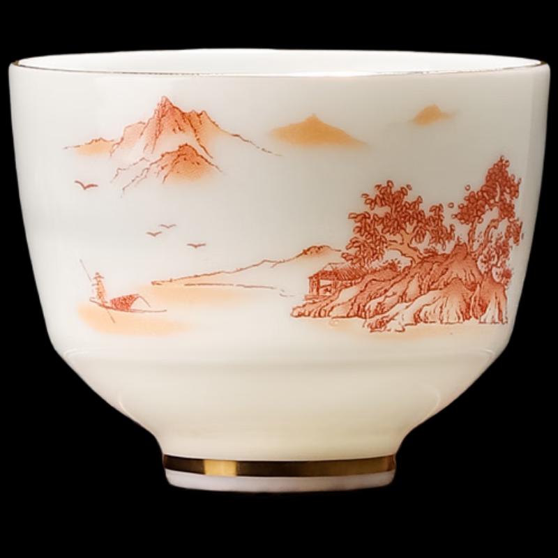 

ZISIZ Mutton Fat Jade High-Foot Tea Cup