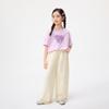 Girls' Tassel Hem 3D Flower Wide-Leg Long Pants