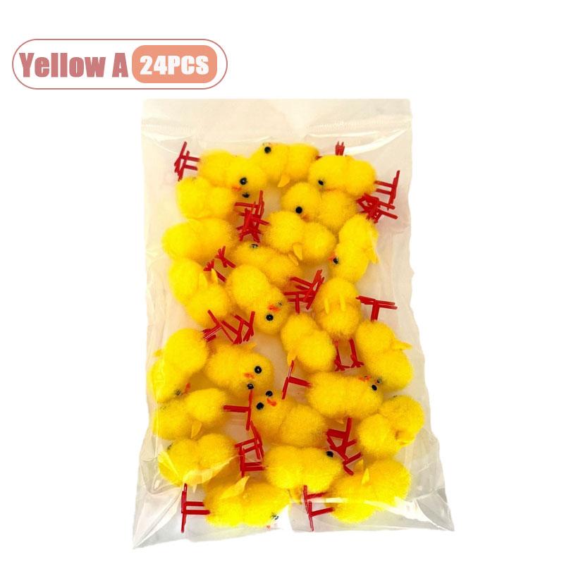 

24-216PCS Home DIY Easter Yellow Mini Chick Craft Party Gift Egg Holiday Decoration Festive Seasonal Spring Ornament Display