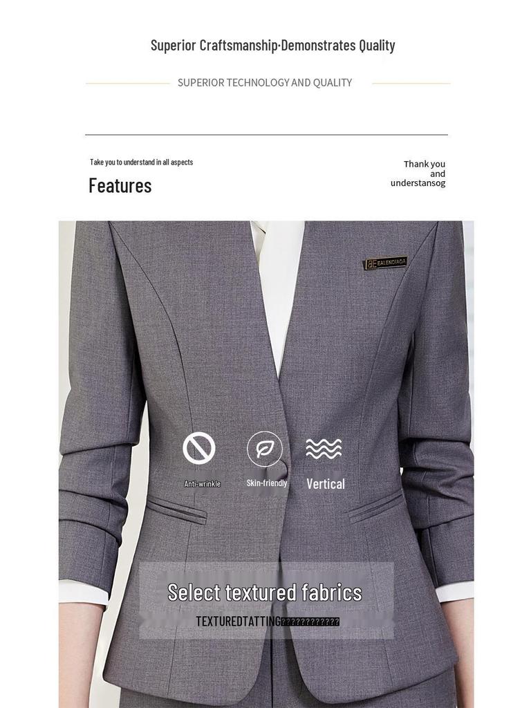 Damen Marineblaues Petite Anzugset für Frühling/Herbst - Professionelle Kleidung für Vorstellungsgespräche & Geschäft