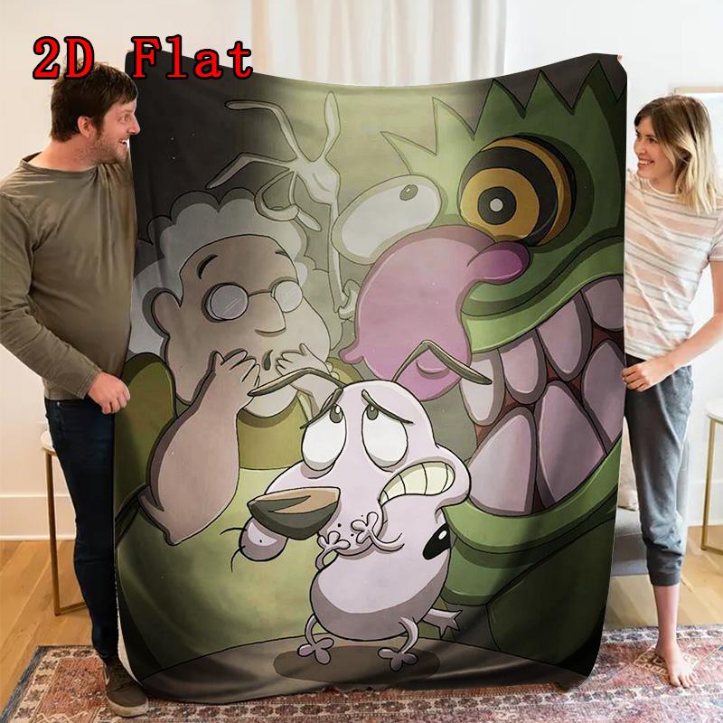 Timid Cartoon Puppy 2D Flat Pattern Flannel Blanket High quality All Seasons Warmth and Comfort Perfect for Christmas Gifts.