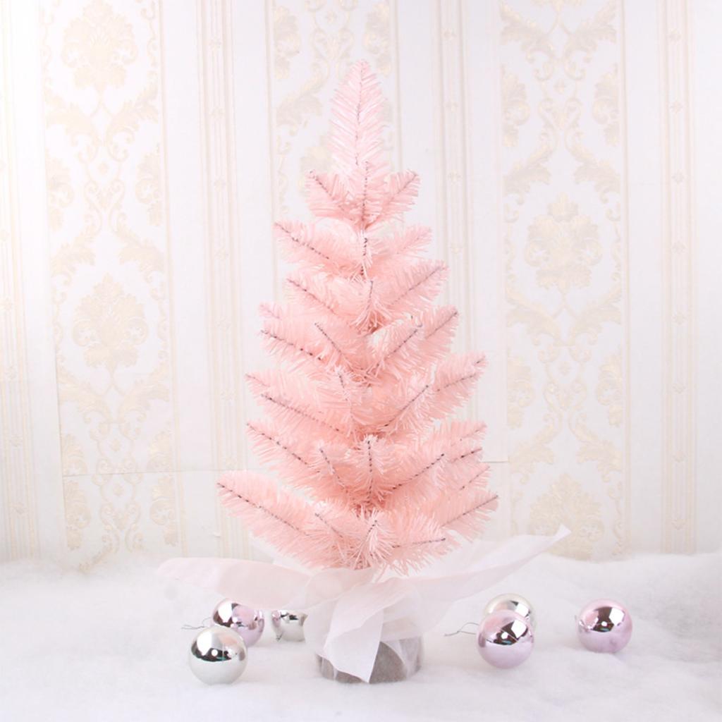 45cm Artificial Christmas Tree Pink Classic Xmas Pine Tree With Plastic Stand Artificial Christmas Decoration Accessories Gift