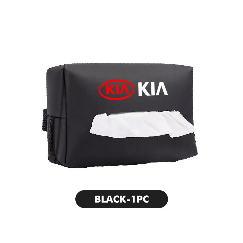 Car Tissue Box Cover Leather Paper Towel Storage Bag For KIA Sorento Stinger Soul Spectra Niro Cadenza Sephia