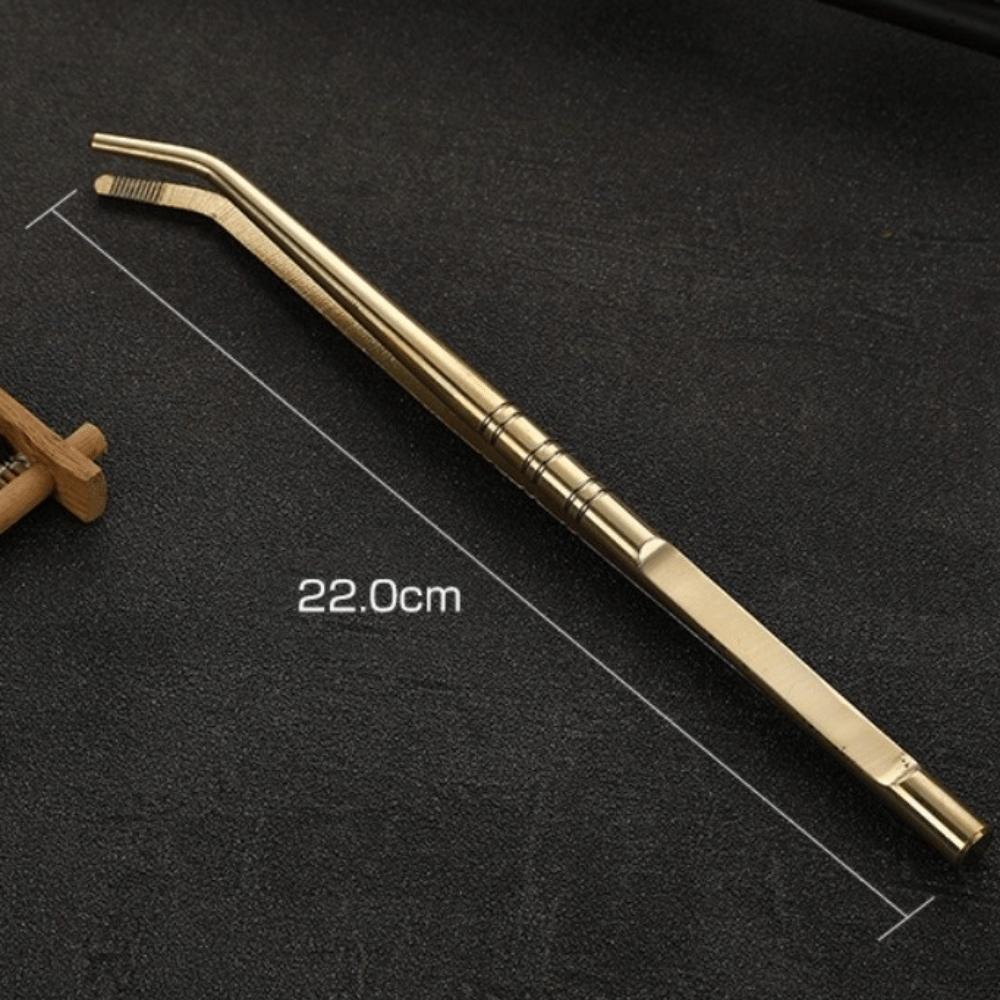 New Brass Tea Sticks Clip Traditional Japanese Leaf Tea Scoops Long Tea Tweezers Kitchen Tool