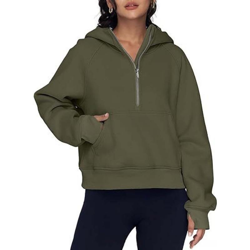 Women S Hooded Zip Thick Sweatshirt Casual Autumn Winter