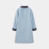 IEF Petite Color-Block Woolen Long Coat