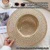 Wide Brim Straw Hat UV Protection Beach Hats French Flat Top Hat  for Women