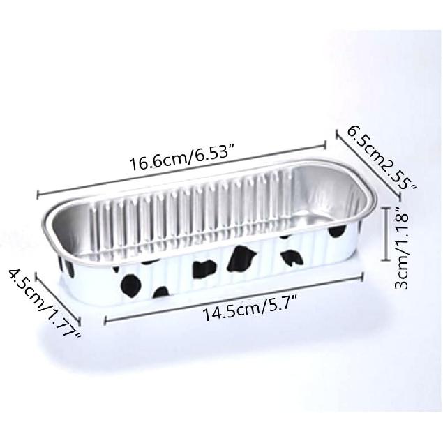 6.8 Oz Aluminum Foil Mini Loaf Pans With Lids, Rectangle Baking Cups Muffin Tins,Reusable Baking Tins Mini Baking Pans Tins Holders for Cow Color