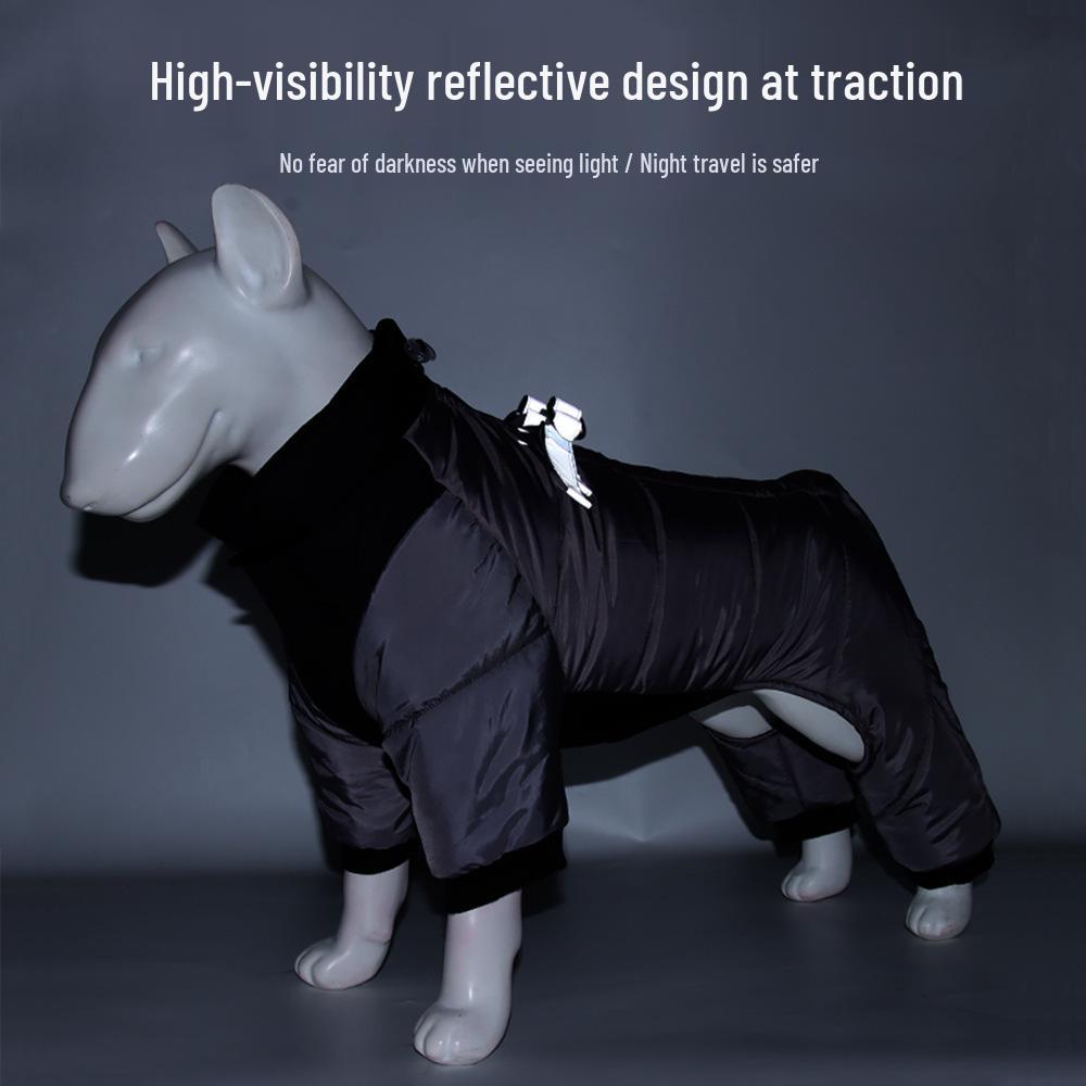 Winter Warm Four-Legged Cotton Dog Clothes for Small Pets - Cold Protection Outdoor Apparel