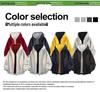 Men's Reversible Trendy Loose Hooded Jacket, Black/Light Gray, Spring/Autumn Casual Sportswear.