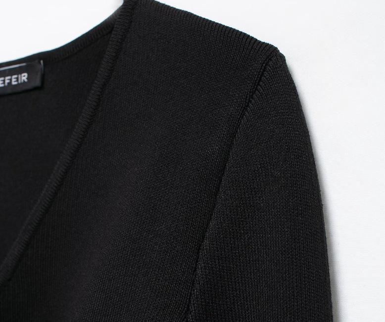 Asymmetrical Button Knit Cardigan: Trendy European and American Women's Fashion.