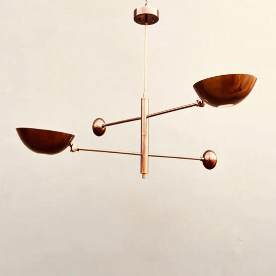 2 Pendant Light | Antique Brass Sputnik Chandelier Light | Mid Century Brass Modern Ceiling | Custom Kitchen Light Fixture