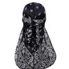 Trifong Durag Navy Paisley Shiny Fabric Pirate Bandana Hip Hop Dance Wave Cap Doo Rag Hiphop Costume Dance Costume Rapper Breakdance Dancer Bandana