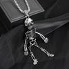 Steel Titanium Durable Dark Skull Skeleton Pendant Necklace Unisex Jewelry Idea Gift