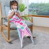 Beauty Fish Scales Mermaid Tail Princess Blanket For Sofa Bed Wearable Soft Flannel Throw Nap Sleeping Bag Single Warm Blankets