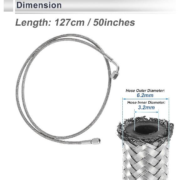 AN-3 Turbo Oil Feed Line Kit 4.16ft Pressure Remote Turbocharger Oil Drain Return Line with Adapter,Wrench 1 Set