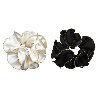 Korean Style Double Layer Hair Scrunchies Soft Fabric Hair Accessories For Women Girls Casual Party Daily Use