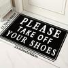 Please Remove Shoes Doormat - Black Non-Slip  Rug for Living Room Bedroom Game Room, Easy Clean Floor Mat Entryway Decor