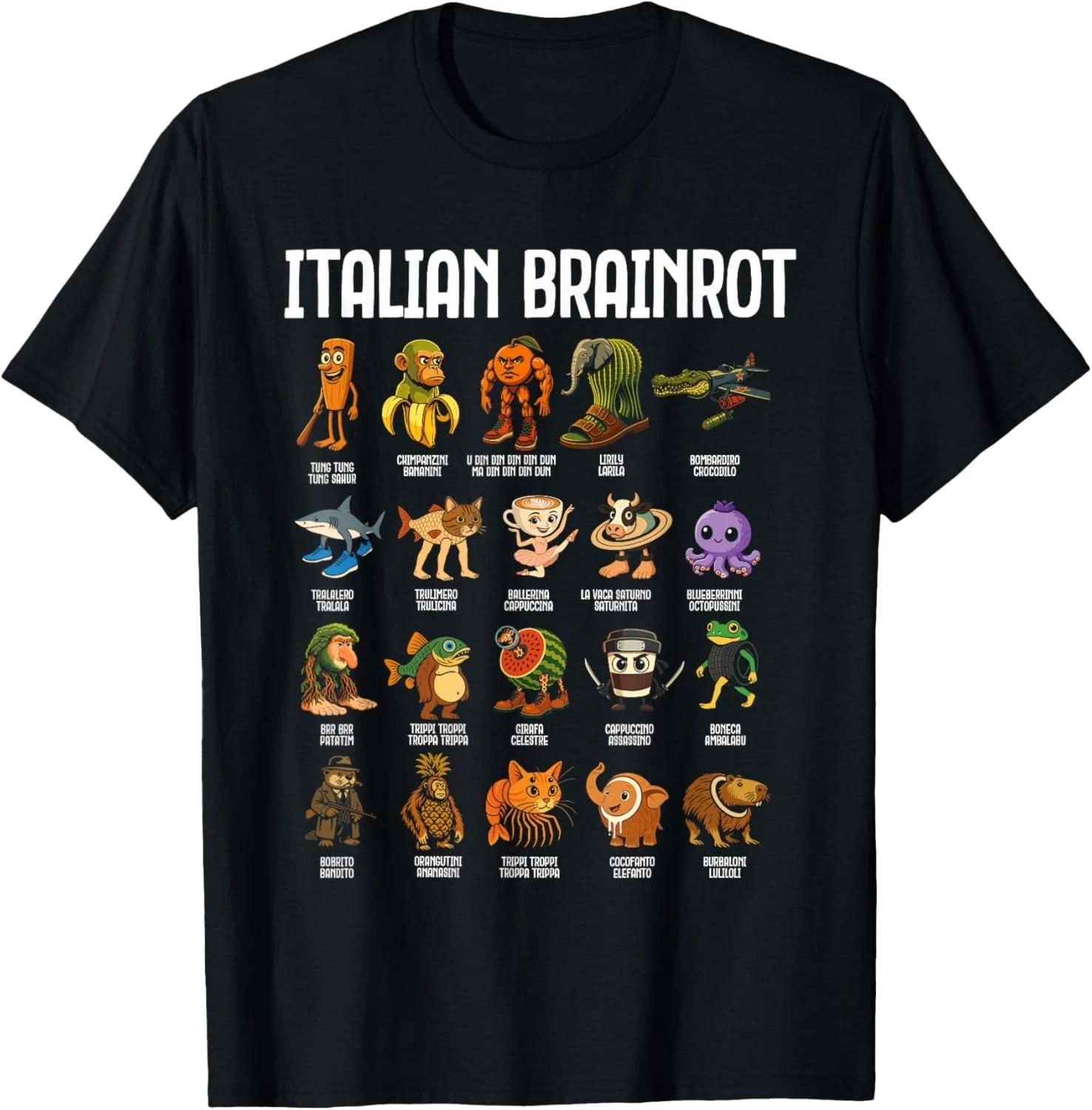 Italian Brainrot Italian Brainrot Funny Memes Boys T-Shirt unisex T-Shirt 2XL