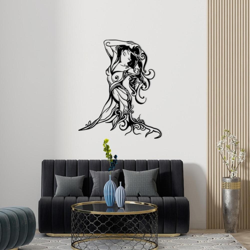 Minimalistische Metall-Frauenlinien-Wandkunst, Moderne Wohnkultur, Einzigartiges Geschenk