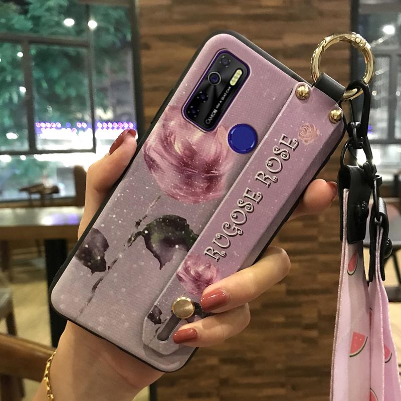 Shockproof Wrist Strap Phone Case For Tecno Camon15/15Air/16S/KD7H/CD6/CD7/Spark5/5Pro Wristband Protective Back Cover