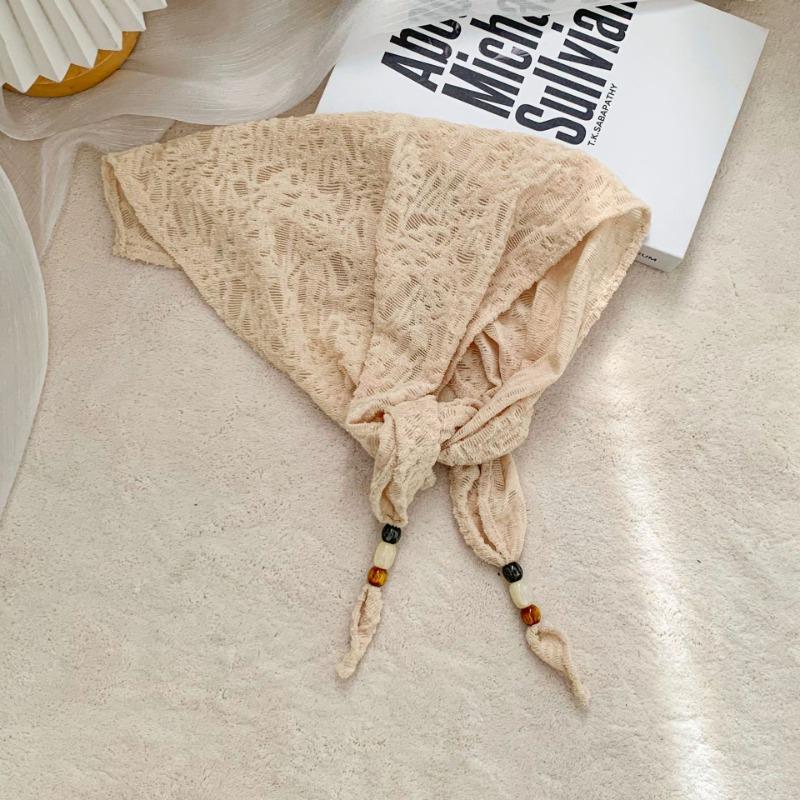 

Шелковый шарф новая мода бисерный платок нишевый дизайн шарф шарф шарф шаль треугольный шарф талия бежевый