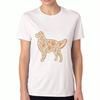 Floral Dog Unisex's Cotton T Shirt, Premium Cotton, Durable Print, Casual Fashion, Golden Retriever Flower Graphic Tee, Cute And Stylish, Perfect Gift