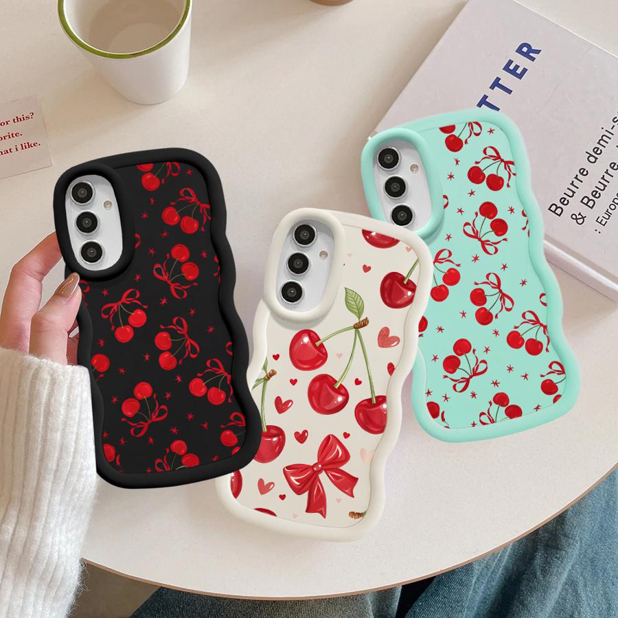 Case for Samsung Galaxy A14 A52 A13 A11 A15 A12 A21s A16 Soft Phone Cover A05 A23 A53 A03 A33 A22 A06 A04 Red Lovely Cherry