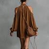 Women' Fashionable -colored Flared-sleeve Long-sleeved Top