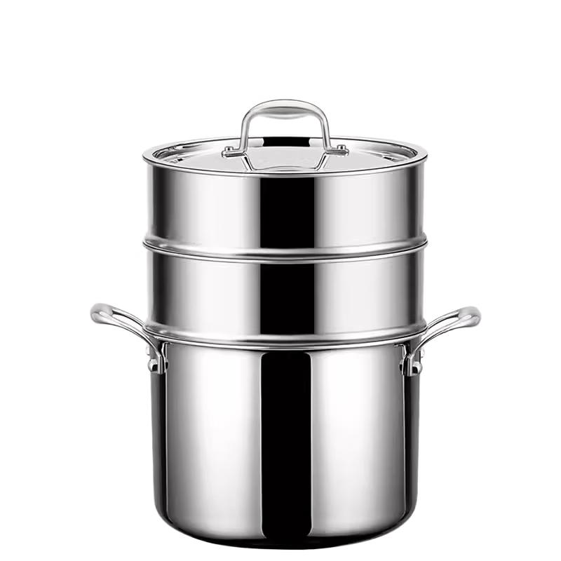 Sule 22cm Stainless Steel 2-Layer Steamer Stockpot