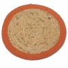 Placemat Jute Cotton 30cm Clay Border Natural