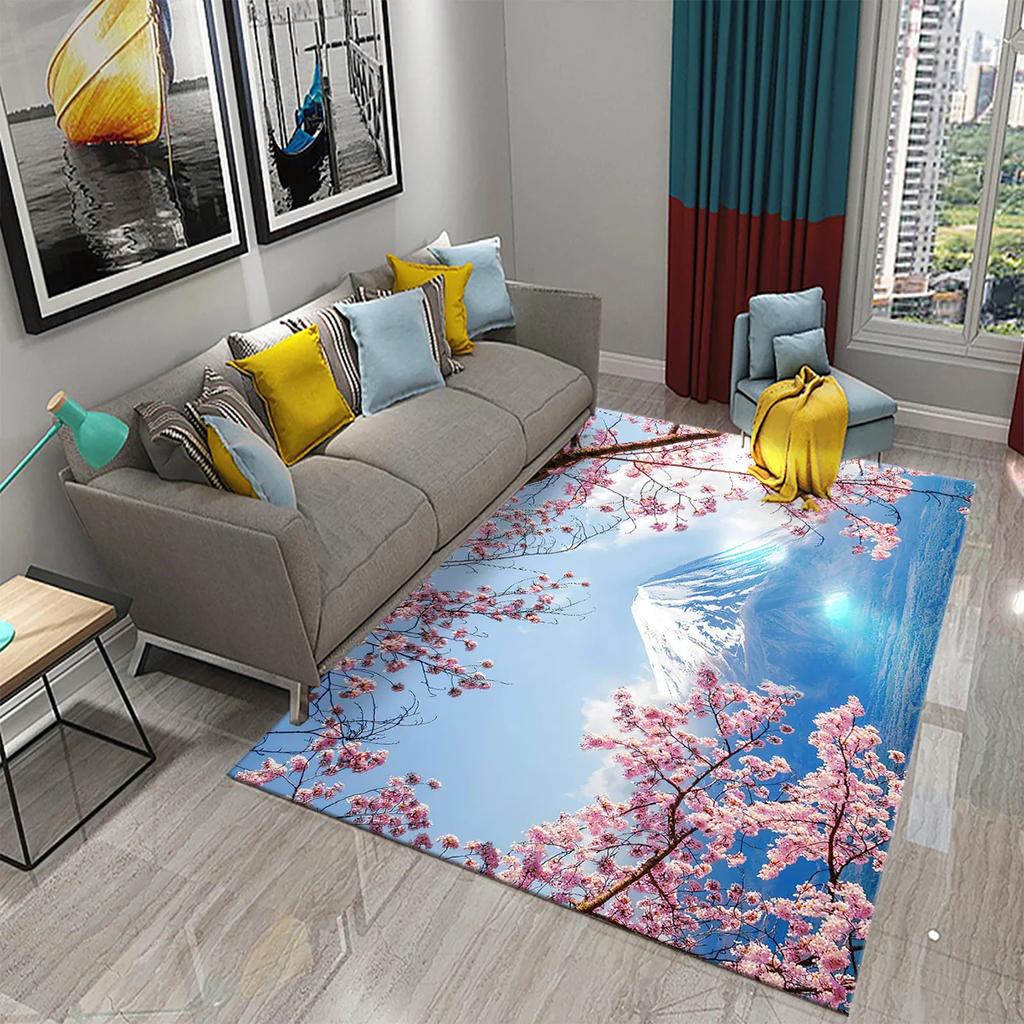 Japan Mount Fuji Carpet for Kitchen Living Room Bathroom Bedroom  Doormat Entrance Non-slip Mat Rug Corridor Home Decor Carpet