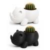 Decorative Animal Shape Planter Cute Rhinoceros Planter, 3D Printed Rhino Flower Pot, Indoor Micro Landscape Pot Plant for Succulents Cactus