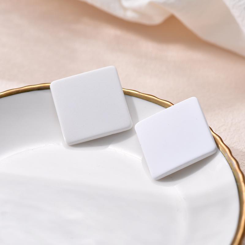 Pendientes Cuadrados de Color Caramelo de Moda Para Mujer Geométricos Grandes Azules Rojos Negros Pintura Escarchada INS Coreanos de Acrílico Sólido