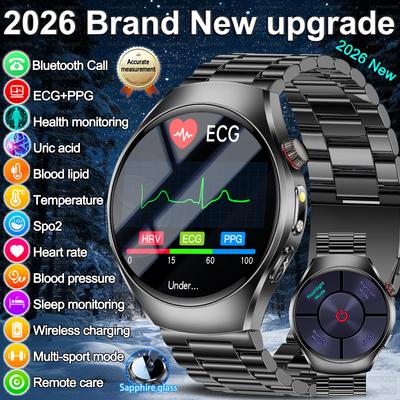 2026 Brand New Upgrade Health Check Smart Watch ECG Blood Lipid Uric Acid Body Fat Sports Waterproof Smart Watch For Man Women