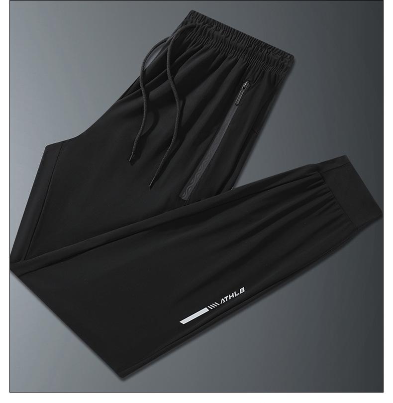 Summer Ice Silk Quick-Dry Plus Size Joggers - High Stretch, Silky Cool, Trendy Straight Leg Sports Pants