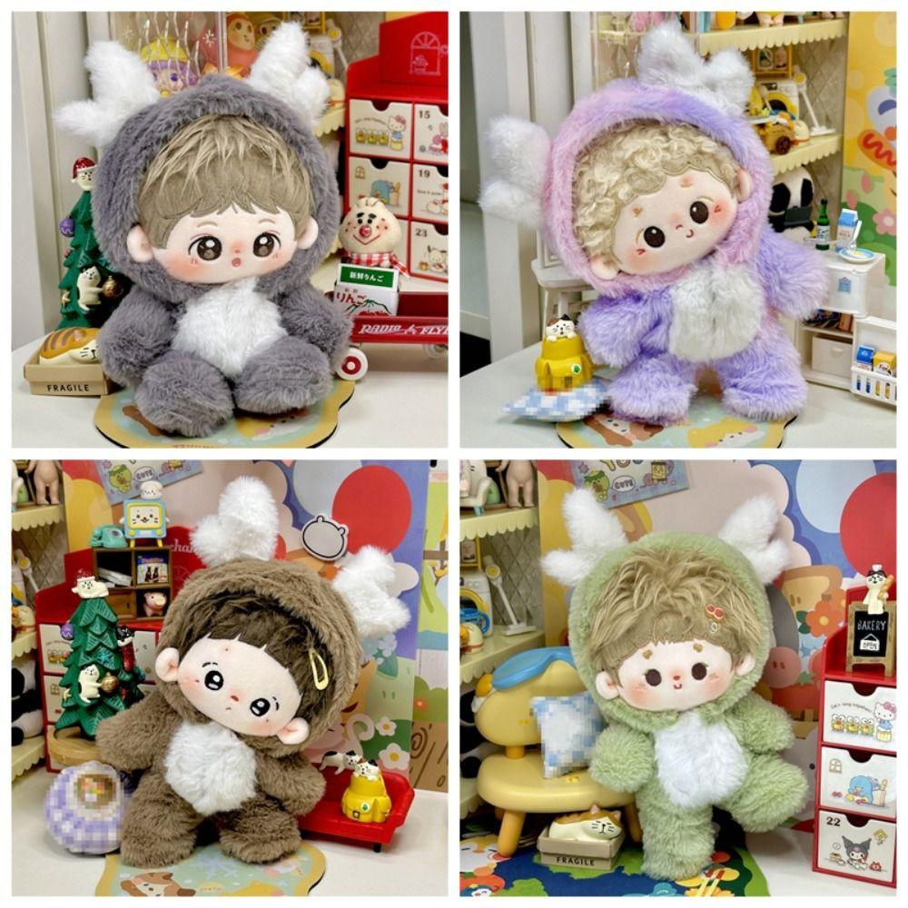 Mini Idol Doll Outfit Cartoon Doll Overall Suit Cute Cotton Doll Clothes for 10cm/20cm Cotton Doll
