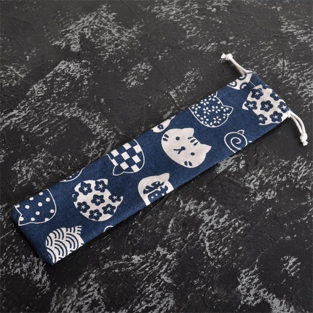 SITEDAN Chopsticks Drawstring Long Straw Storage Set of Chopstick Mobile Linen Case, Bag, Bag, 5, Holder, Cutlery, Pouch,
