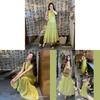 French Coastal Green Maxi Dress With Sleeveless Design For Summer Casual Wear