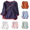 Fashion Women's Shirt Five-quarter Sleeve Spring And Summer Loose Top Embroidered Shirt