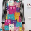 Lovely Cat Pattern Apron Breathable Good Woven Cotton Flax Cooking Apron for Home