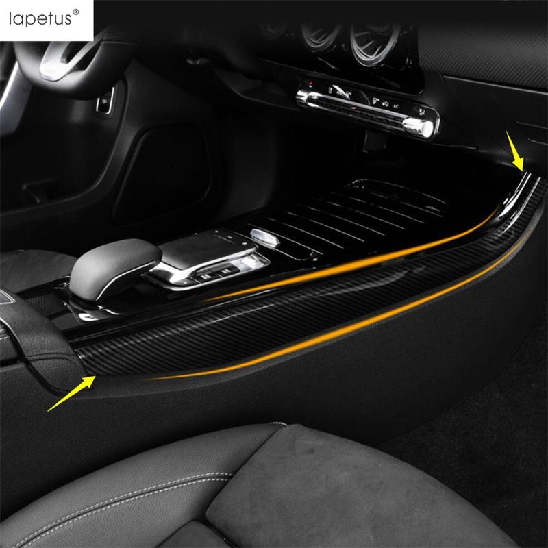 2pc Carbon Fiber Central Control Shift Gear Panel Strip Cover Cover Trim Accessories For Benz A Class W177 A200 A220 - 2024