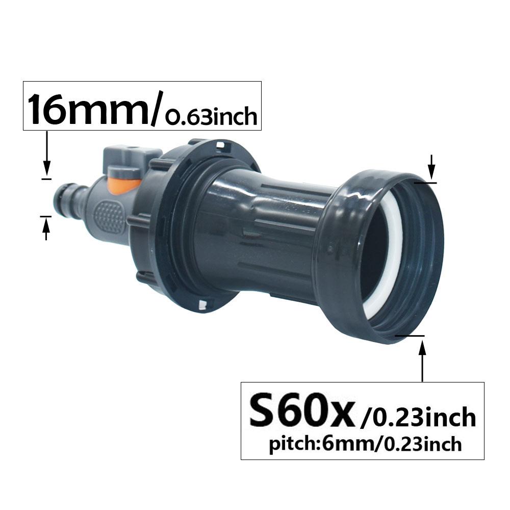 

IBC Tank Tap Adapter Extension S60 To 16mm Nipple Connector Extension Garden Ton Barrel Connect Faucet 1000L Tank Fitting