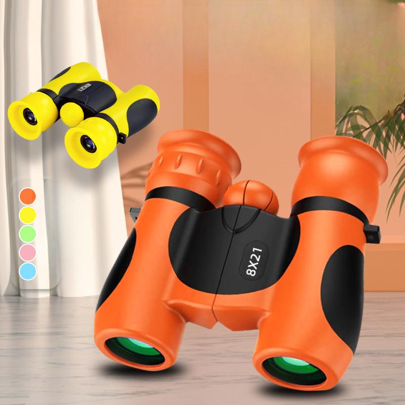 Factory Wholesale Children's Binoculars 8×21 Color HD High Magnification Straight Outdoor Hand-held Observation Glasses.