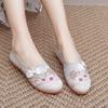 Women Cute Light Weight Anti Skid Red Retro Chinese Traditional Anti Skid Flat Shoes Lady Casual Comfort Shoes Ab506
