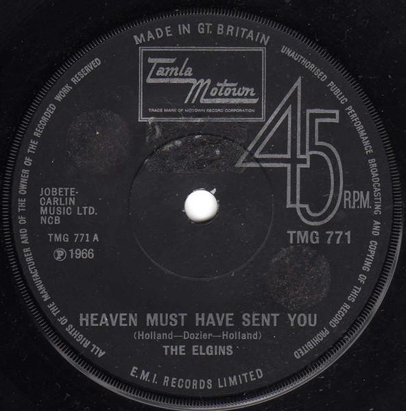 7inch Record ELGINS - Heaven Must Have Sent You TMG771 Tamla Motown 1971 UK Soul/Funk Used