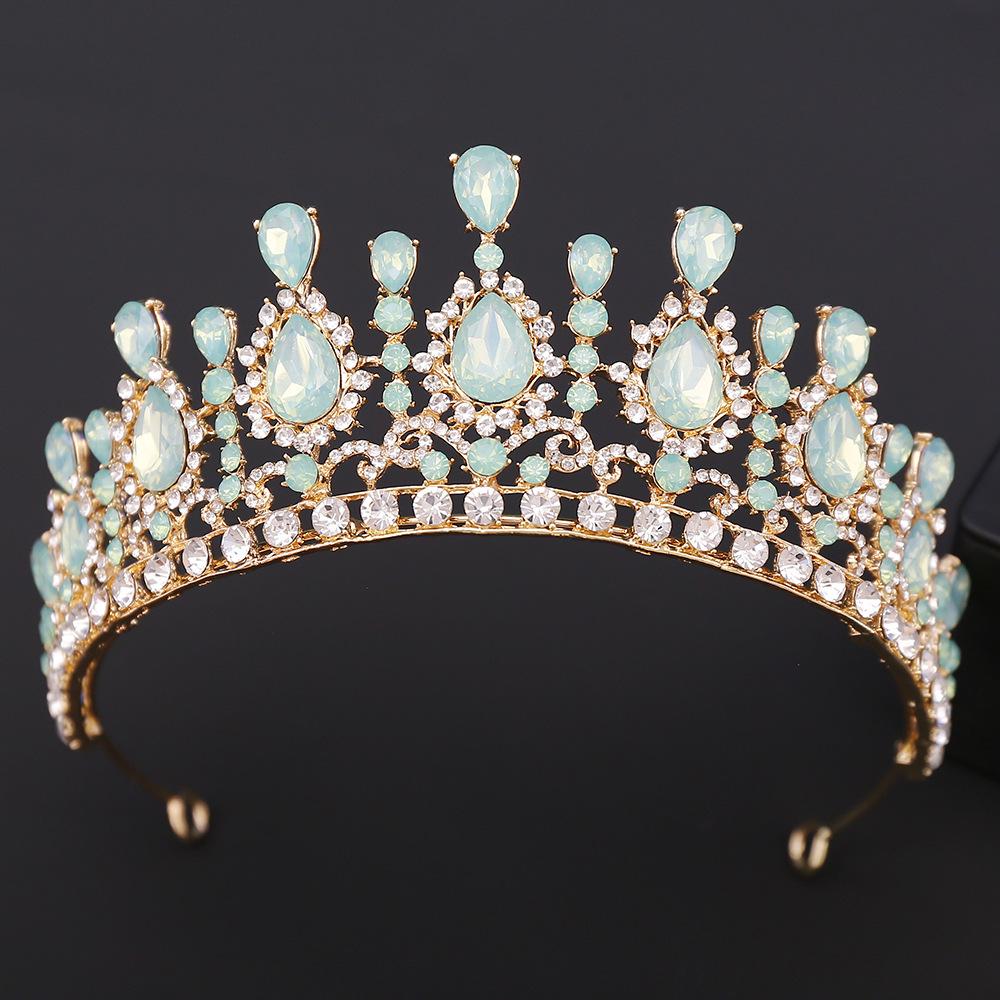 DIEZI Different Style Opal Crystal Princess Crown For Women Wedding Luxury Queen Princess Bridal Party Tiaras Hair Accessories