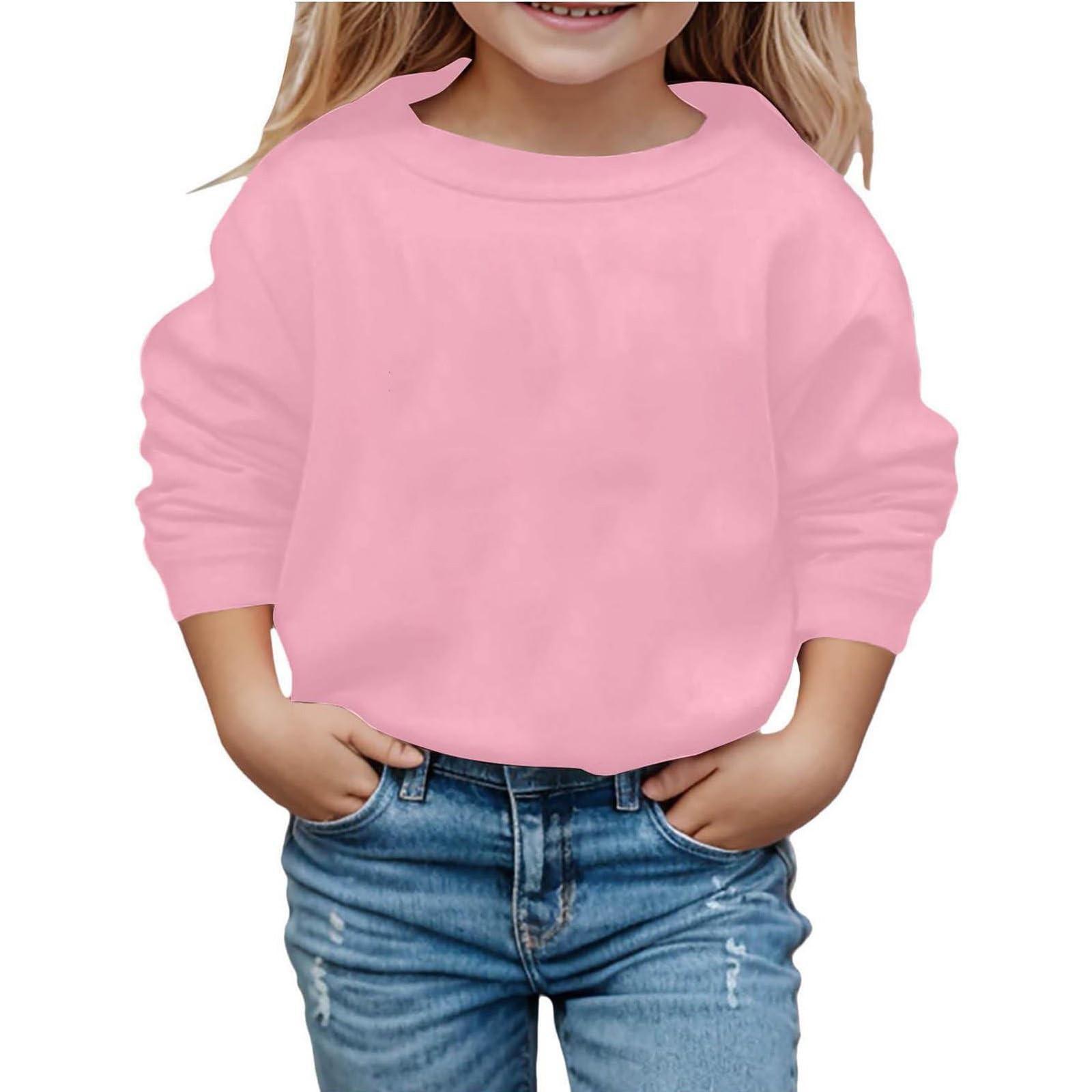 

Свитшоты для малышей, девочек и мальчиков, свитер с круглым вырезом и длинными рукавами, хлопковый однотонный свитер, рубашки 120 розовый