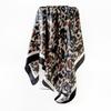 New leopard-print silk scarf, 90cm square, shawl, headscarf, faux silk satin scarf