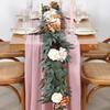Chiffon Table Runner Sheer Fabric Silk Wedding Arch Overlay Draping Bridal Shower Party Festival Baby Home Christmas Decoration